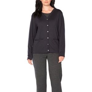Icebreaker blue gray wool cardigan Tabi small